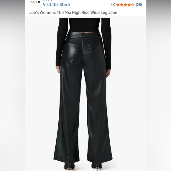 Joe's Jeans Black Wide-Leg Pants - Picture 3 of 16